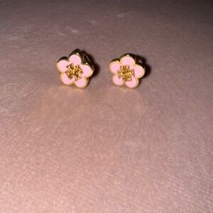 Tory Burch Pink Flower Stud Earrings